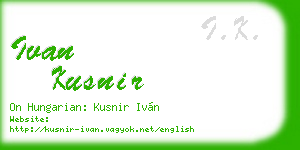 ivan kusnir business card